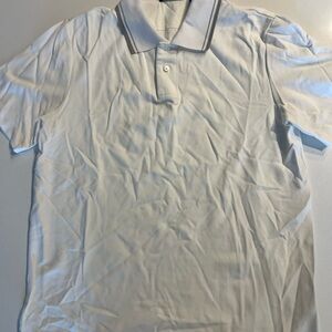 Theory White Polo Shirt with Gray Trim